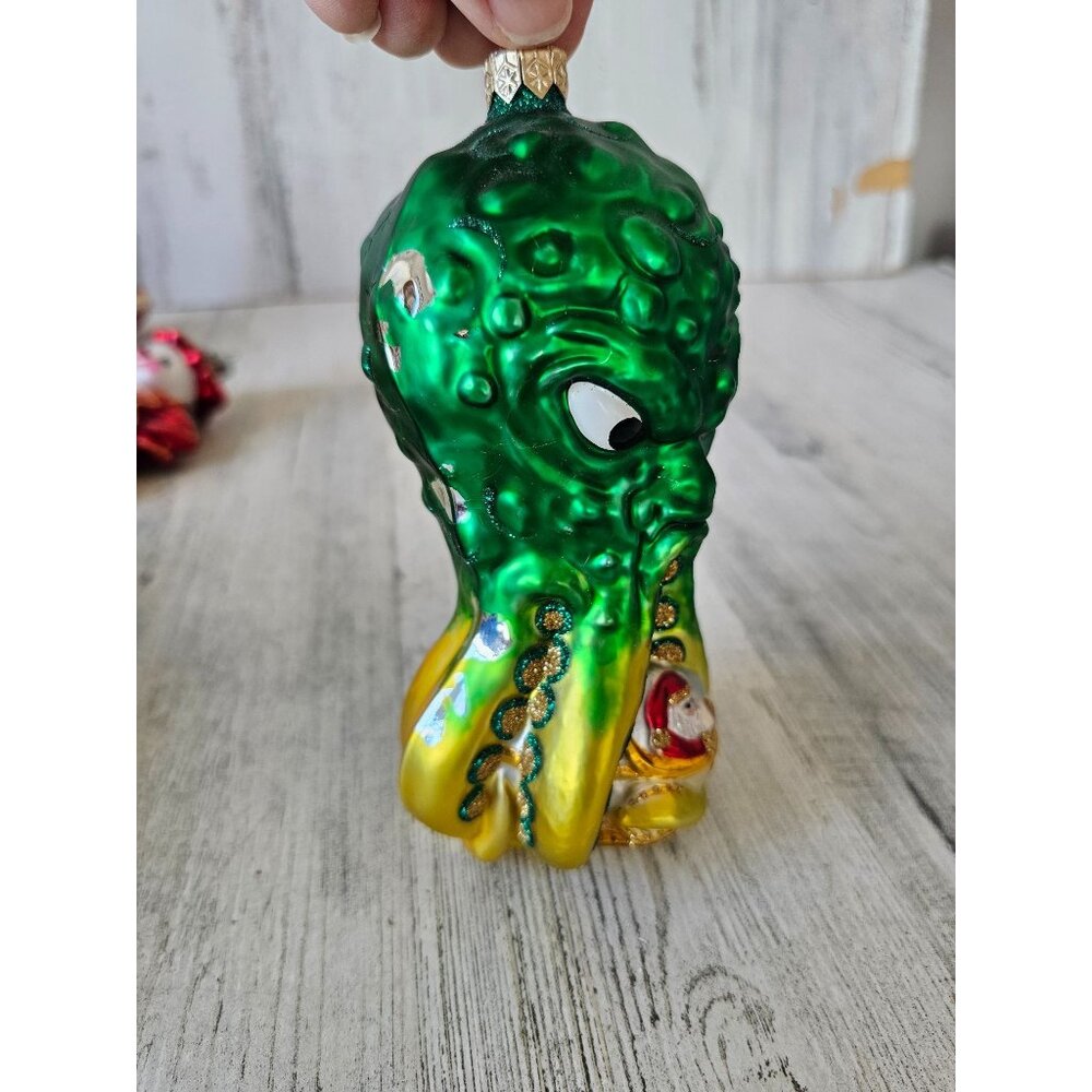 Patricia Breen help Santa octopus spaceship water sea rare vintage ornament Xmas
